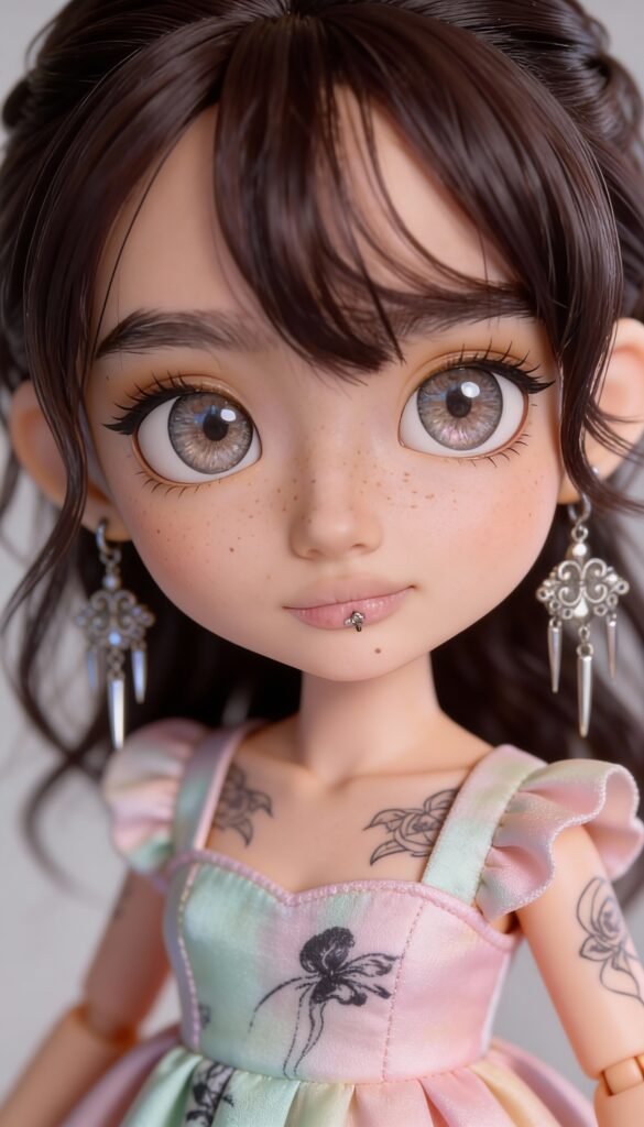 inkeddollai inked doll ghost poppy digital portrait