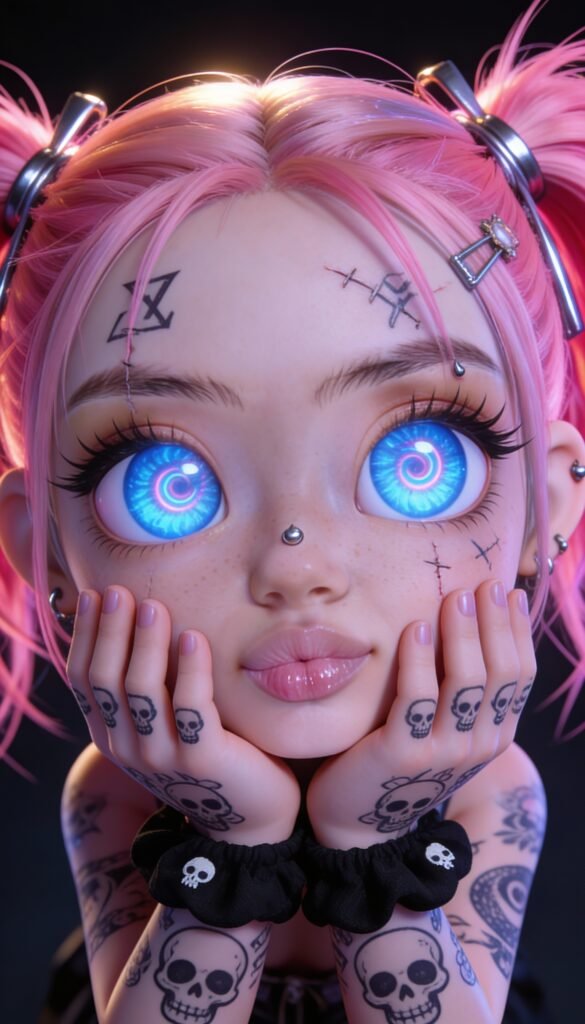 inkeddollai inked doll luna riot digital art