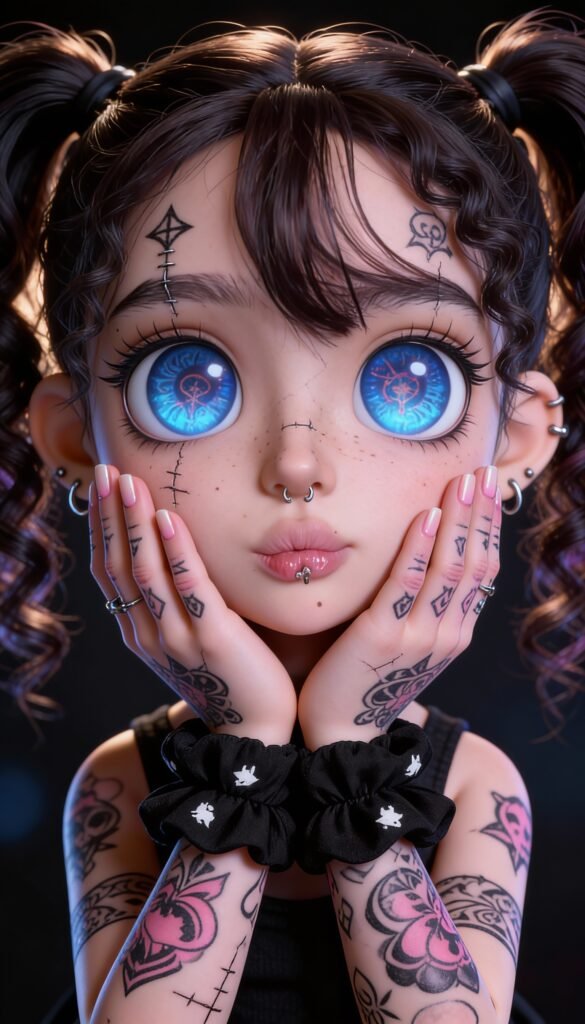 inkeddollai digital inked doll neon ivy character